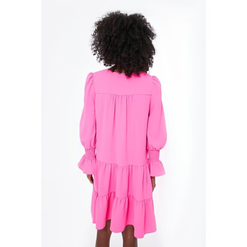 NWT Pomander Place Electric Pink Crepe Kenzo Dress, Size XS - Picture 2 of 6